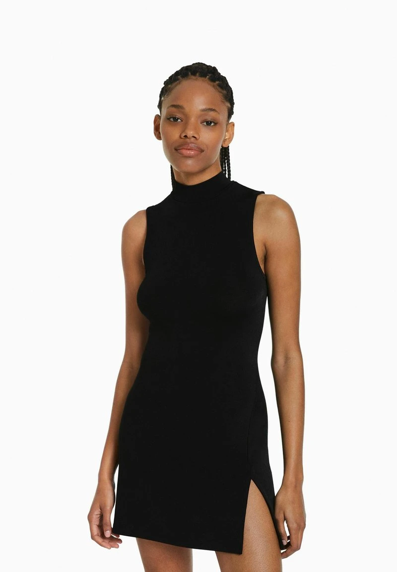 BERSHKA HIGH NECK MINI - Freizeitkleid - Black 3 BERSHKA HIGH NECK MINI - Freizeitkleid - Black