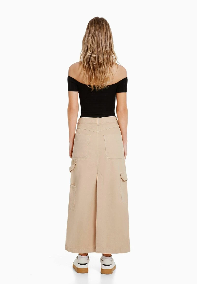 BERSHKA CARPENTER - Maxirock - Sand 4 BERSHKA CARPENTER - Maxirock - Sand – Bild 2