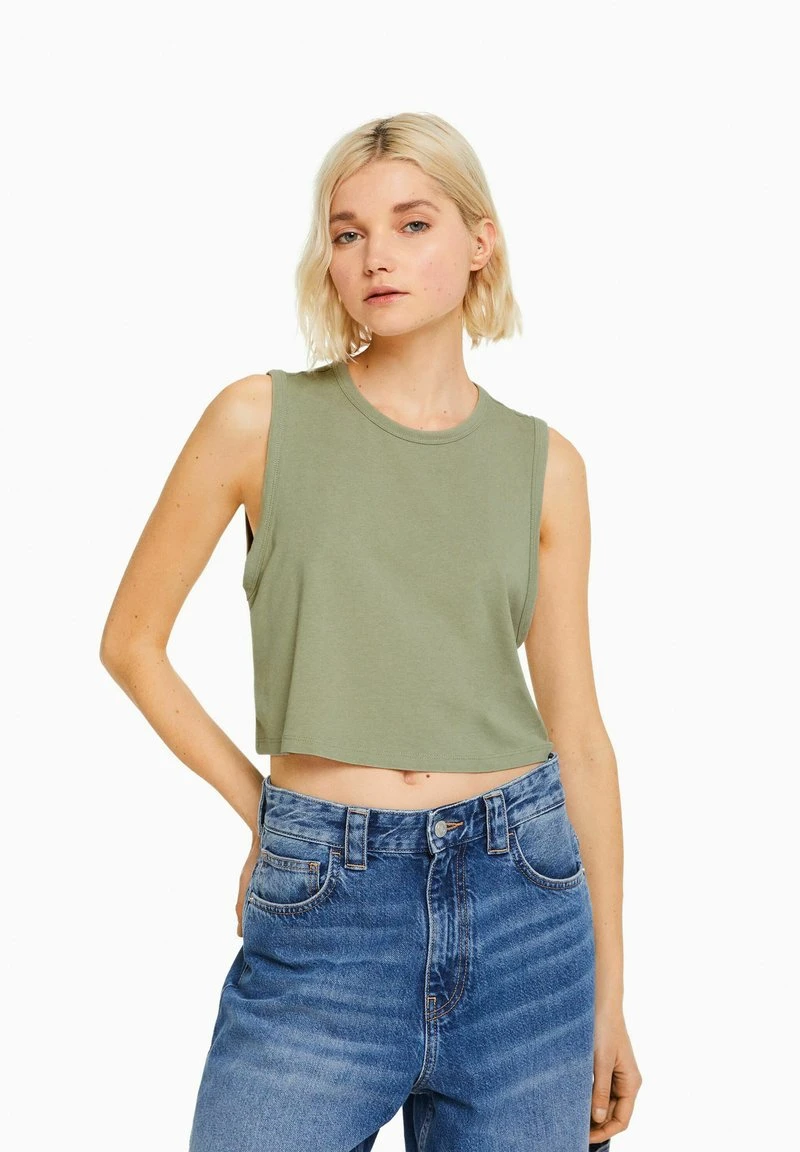 BERSHKA Top - Khaki 3 BERSHKA Top - Khaki