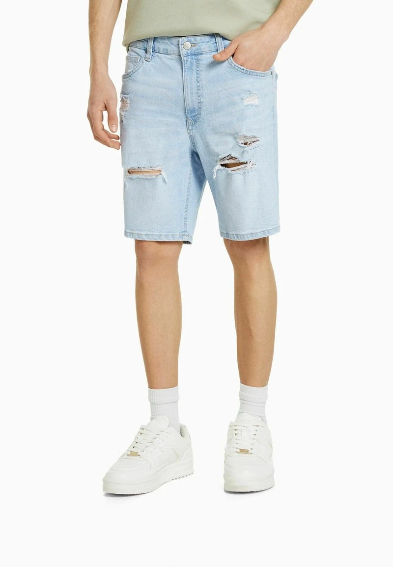 BERSHKA RIPPED - BERMUDA - Jeans Shorts - Light Blue 3 BERSHKA RIPPED - BERMUDA - Jeans Shorts - Light Blue