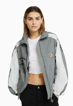 BERSHKA CONTRAST - Leichte Jacke - Grey