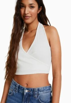 BERSHKA HALTERNECK - Top - White -Bershka Verkaufsgeschäft 662e9c84d56540a09ea11f7afbbe2854