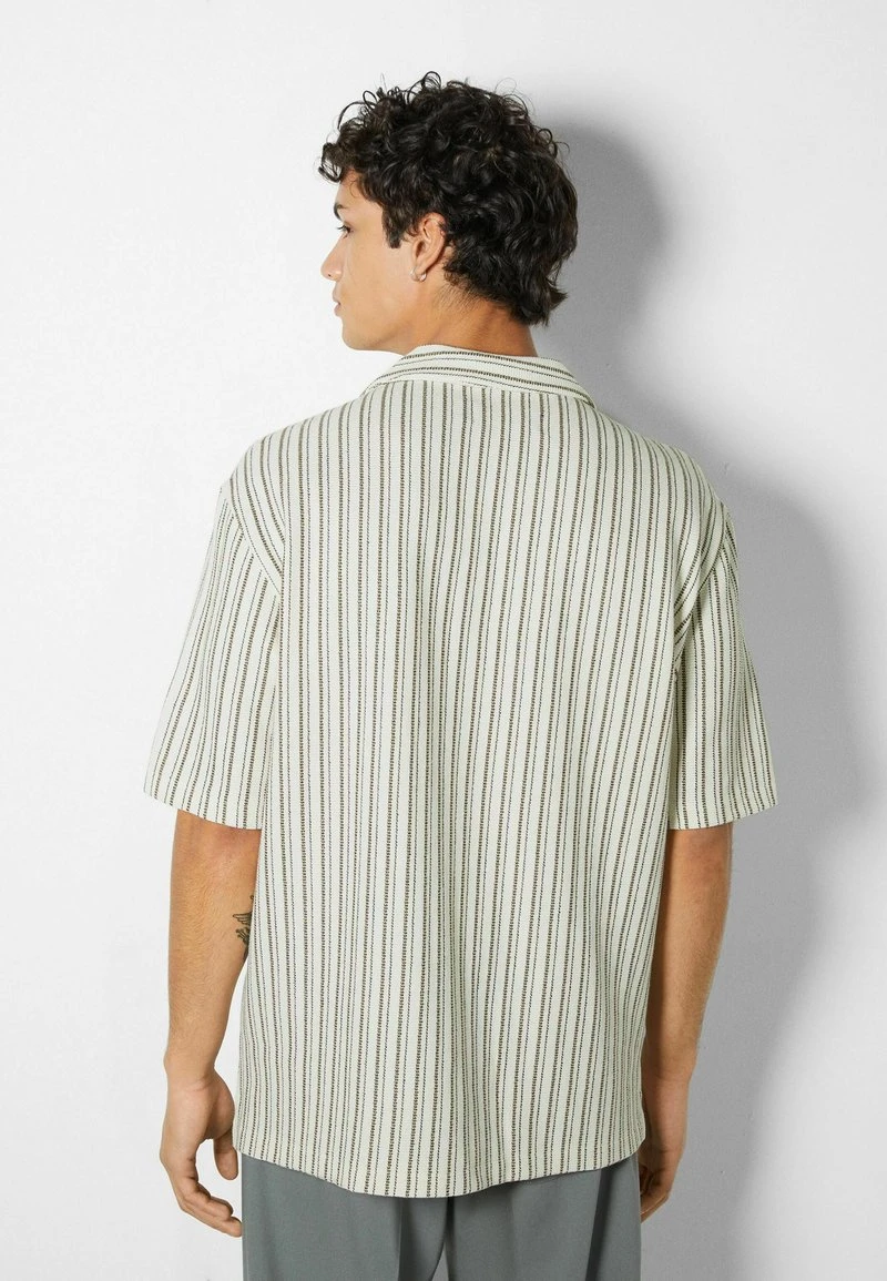 BERSHKA STRIPED RUSTIC SHORT SLEEVE - Hemd - Beige 5 BERSHKA STRIPED RUSTIC SHORT SLEEVE - Hemd - Beige – Bild 3