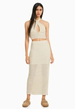 BERSHKA RUSTIC - Maxirock - Beige -Bershka Verkaufsgeschäft 67932c151c894a4dbaf9996d2f9e48eb