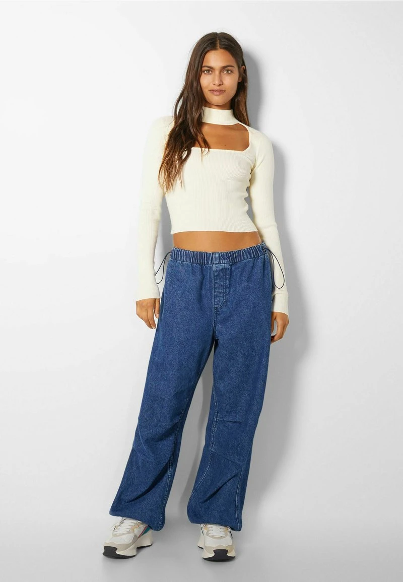 BERSHKA CHOKER NECK - Strickpullover - Beige 4 BERSHKA CHOKER NECK - Strickpullover - Beige – Bild 2