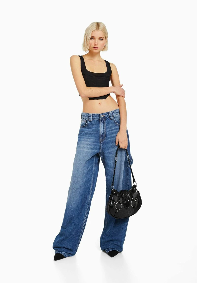 BERSHKA EMBOSSED WITH STRAP - Umhängetasche - Black 3 BERSHKA EMBOSSED WITH STRAP - Umhängetasche - Black