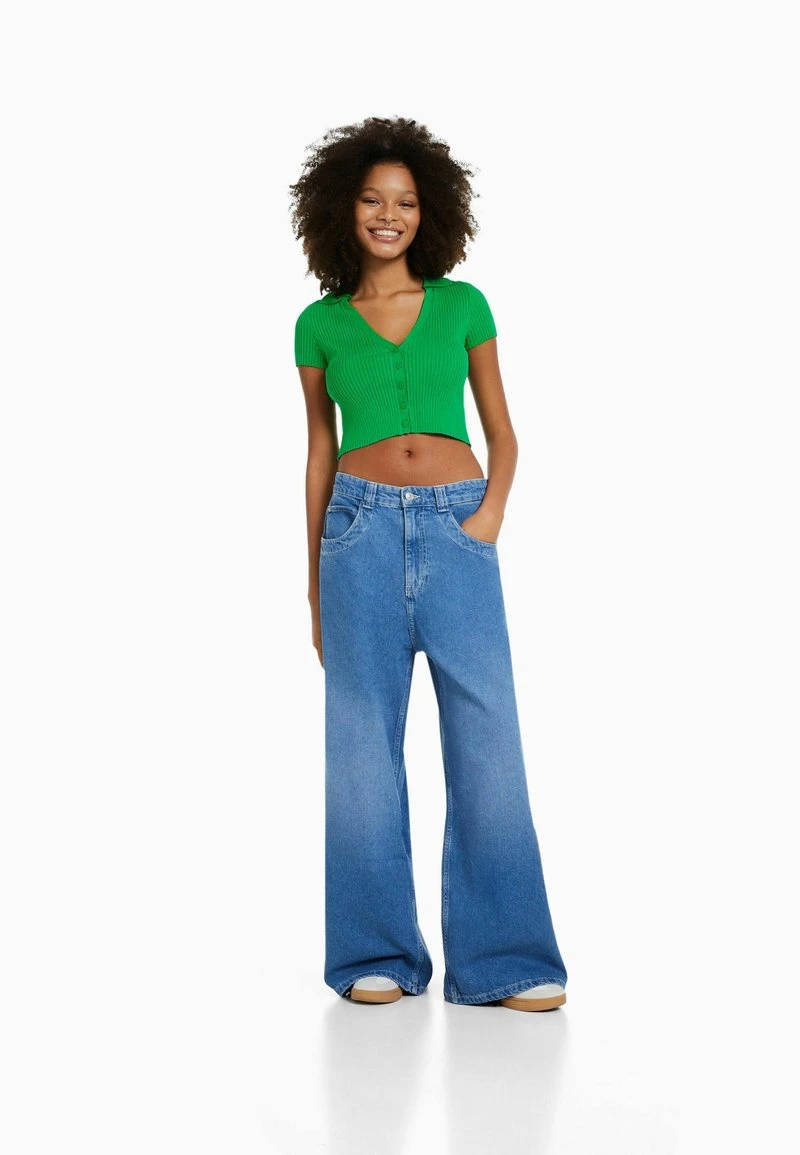 BERSHKA SHORT SLEEVE - Strickjacke - Evergreen 4 BERSHKA SHORT SLEEVE - Strickjacke - Evergreen – Bild 2