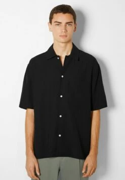BERSHKA RELAXED FIT - Hemd - Black