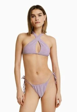 BERSHKA SHINY - Bikini-Hose - Mauve