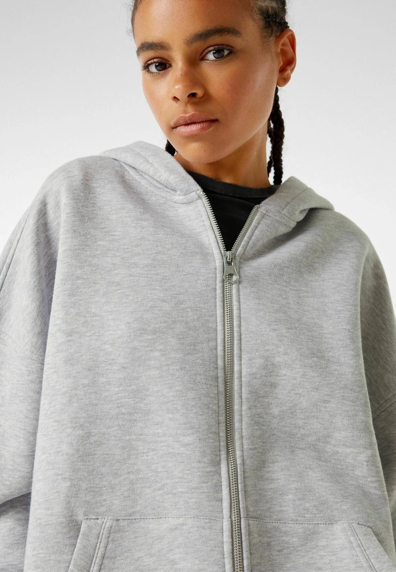 BERSHKA OVERSIZE PLUSH 07073670 - Sweatjacke - Mottled Grey 6 BERSHKA OVERSIZE PLUSH 07073670 - Sweatjacke - Mottled Grey – Bild 4