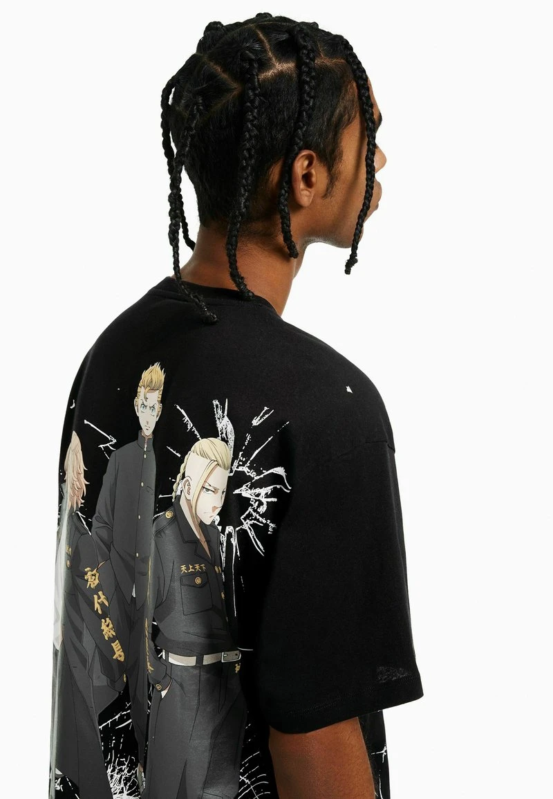 BERSHKA SHORT SLEEVE BOXY FIT - T-Shirt Print - Black 6 BERSHKA SHORT SLEEVE BOXY FIT - T-Shirt Print - Black – Bild 4