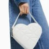 BERSHKA QUILTED-HEART - Handtasche - White