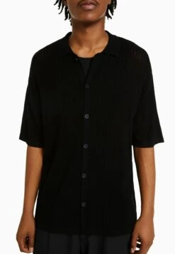 BERSHKA BASIC SHORT SLEEVE - Strickjacke - Black -Bershka Verkaufsgeschäft 6efc6f1f78284ac7a39dd240bbb3c572