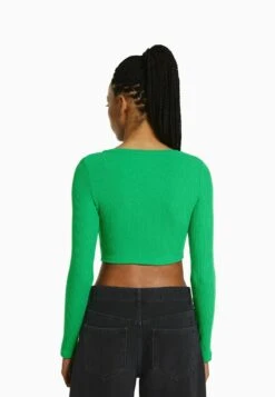 BERSHKA BUTTONED - Strickjacke - Evergreen 10 BERSHKA BUTTONED - Strickjacke - Evergreen -Bershka Verkaufsgeschäft 6f761565475f41fb95b3a616d360a3cc