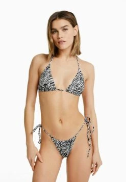 BERSHKA ZEBRA PRINT - Bikini-Hose - Beige