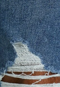 BERSHKA RIPPED CARROT FIT - Jeans Slim Fit - Dark Blue -Bershka Verkaufsgeschäft 713aa20aedc044df97cf1e5bdfc04ca0