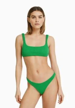 BERSHKA TEXTURED - Bikini-Hose - Evergreen