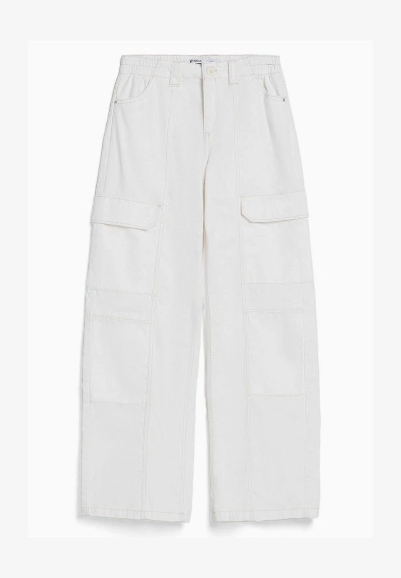 BERSHKA LOW-WAIST WITH CONTRAST THREAD - Cargohose - White 6 BERSHKA LOW-WAIST WITH CONTRAST THREAD - Cargohose - White – Bild 4