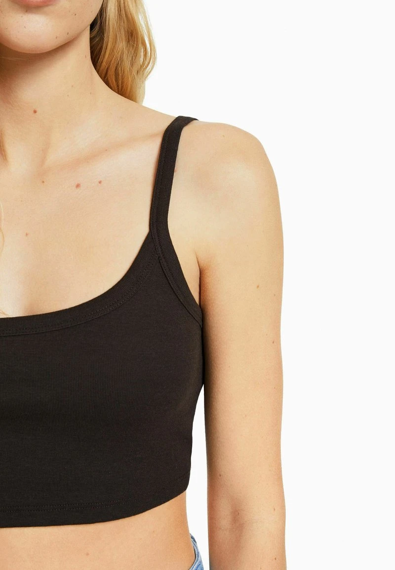 BERSHKA 2-PACK -CROPPED WITH WIDE STRAPS - Top - Offwhite/black 6 BERSHKA 2-PACK -CROPPED WITH WIDE STRAPS - Top - Offwhite/black – Bild 4