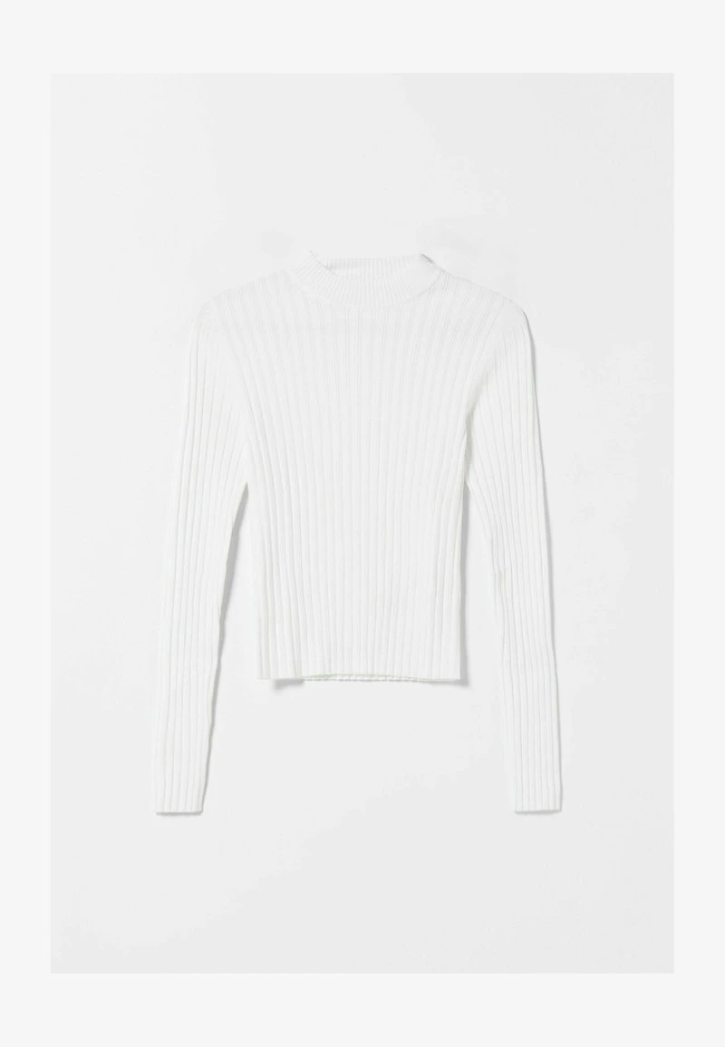 BERSHKA HIGH NECK - Strickpullover - White 3 BERSHKA HIGH NECK - Strickpullover - White