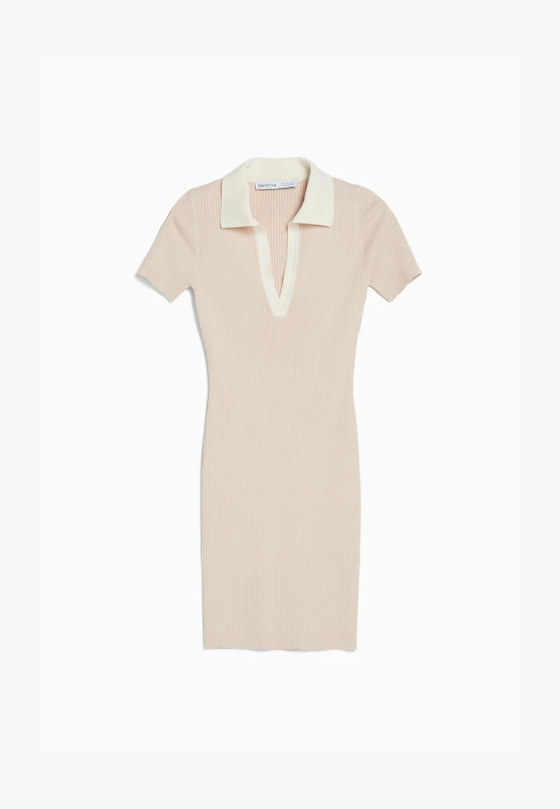 BERSHKA SHORT SLEEVE - Etuikleid - Sand 7 BERSHKA SHORT SLEEVE - Etuikleid - Sand – Bild 5