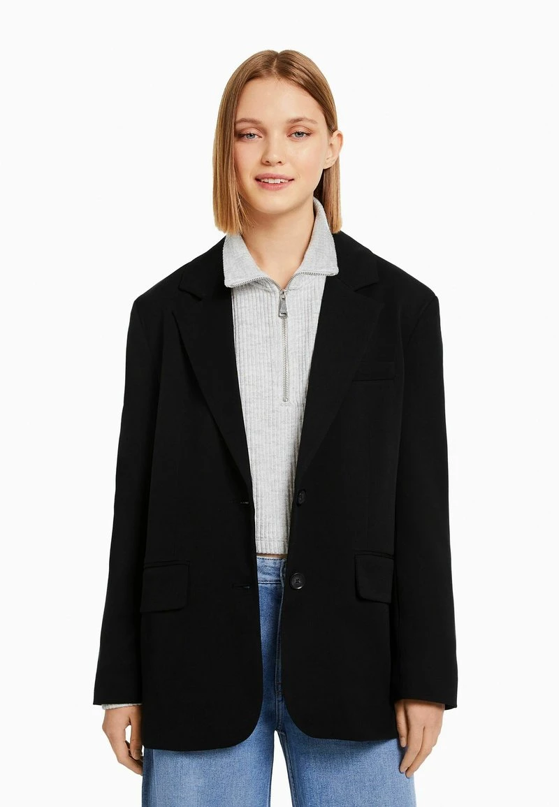 BERSHKA TAILORED CUT - Kurzmantel - Black 3 BERSHKA TAILORED CUT - Kurzmantel - Black
