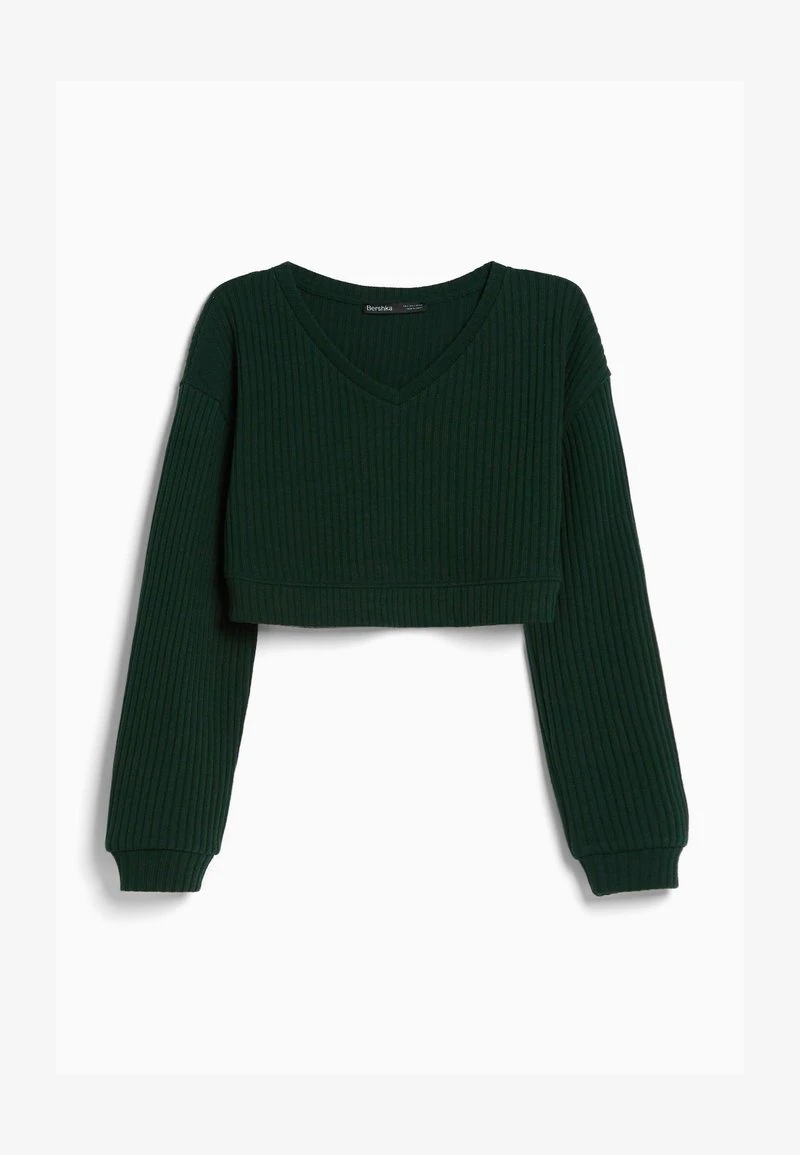 BERSHKA V-NECK - Strickpullover - Evergreen 7 BERSHKA V-NECK - Strickpullover - Evergreen – Bild 5