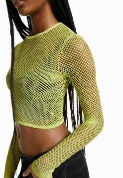 BERSHKA LONG SLEEVE - Langarmshirt - Green -Bershka Verkaufsgeschäft 7b5b7387087c4a128247067f00205923