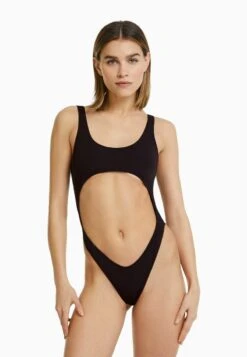 BERSHKA OPENING - Badeanzug - Black