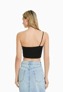 BERSHKA ASYMMETRIC STRAPPY-CROP - Top - Black -Bershka Verkaufsgeschäft 7ed88cc4af7c4ffba4a0f7210d218908
