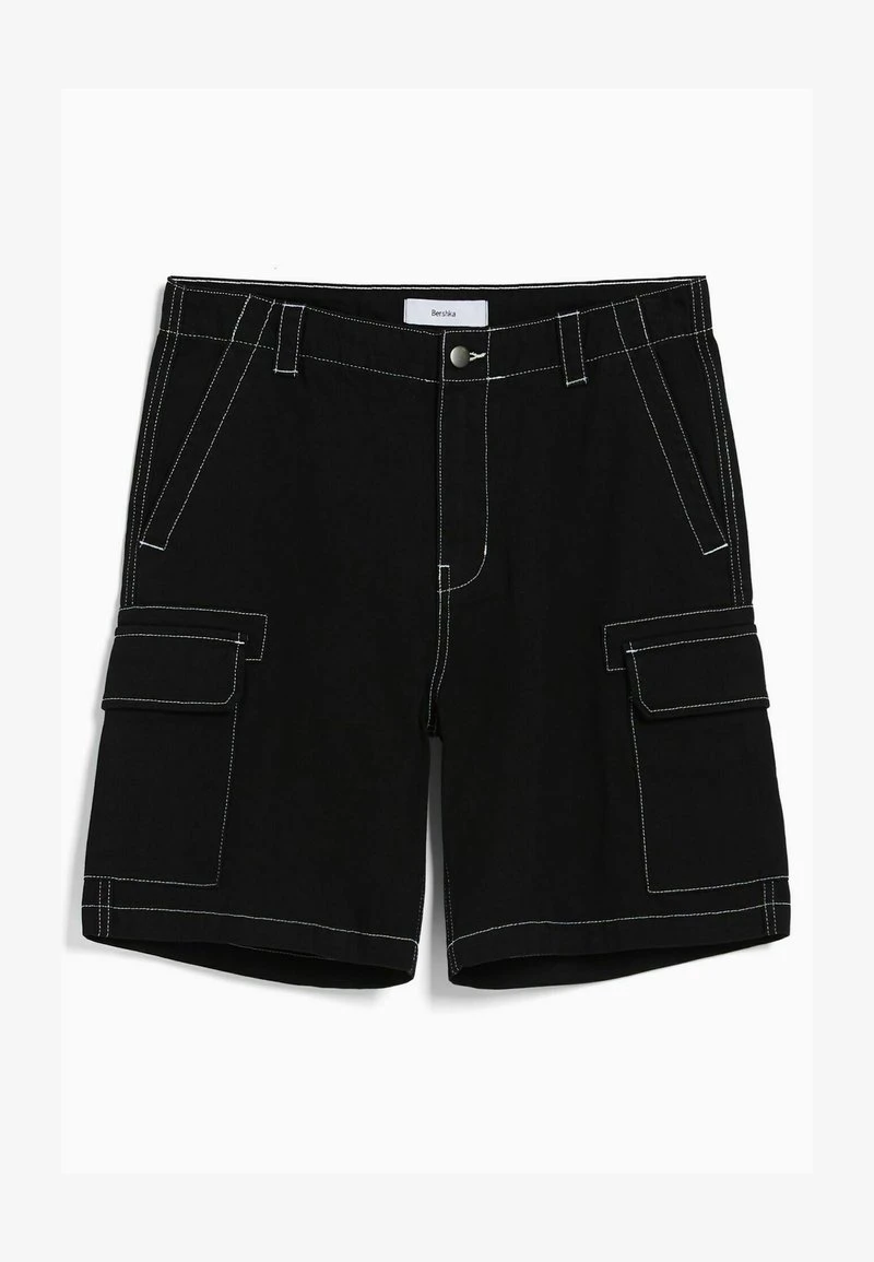 BERSHKA CONTRAST STITCH CARGO - Shorts - Black 7 BERSHKA CONTRAST STITCH CARGO - Shorts - Black – Bild 5
