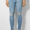 BERSHKA RIPPED - Jeans Skinny Fit - Light Blue Denim 1 BERSHKA RIPPED - Jeans Skinny Fit - Light Blue Denim -Bershka Verkaufsgeschäft 7fc97b5066714e04a250634a6881e4be