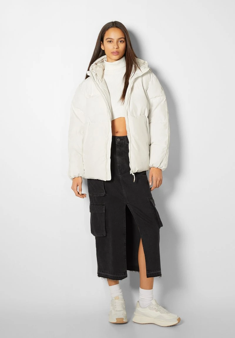 BERSHKA PUFFY - Winterjacke - White 4 BERSHKA PUFFY - Winterjacke - White – Bild 2