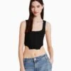 BERSHKA SLEEVELESS - Top - Black