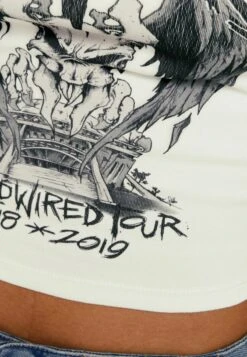 BERSHKA METALLICA BANDEAU PRINT - Top - Off White -Bershka Verkaufsgeschäft 825c15fb069b413185adc92f4b72c21c