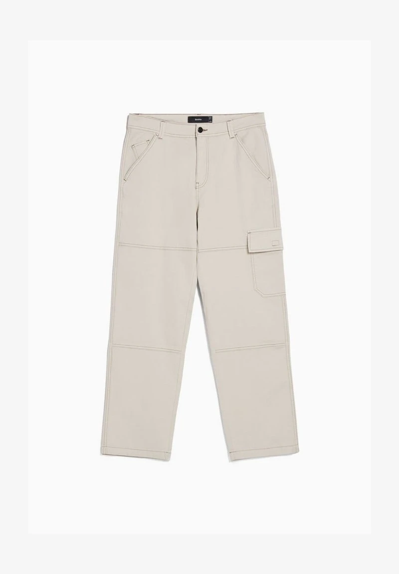 BERSHKA WIDE LEG WITH CONTRAST SEAMS - Cargohose - Beige 7 BERSHKA WIDE LEG WITH CONTRAST SEAMS - Cargohose - Beige – Bild 5