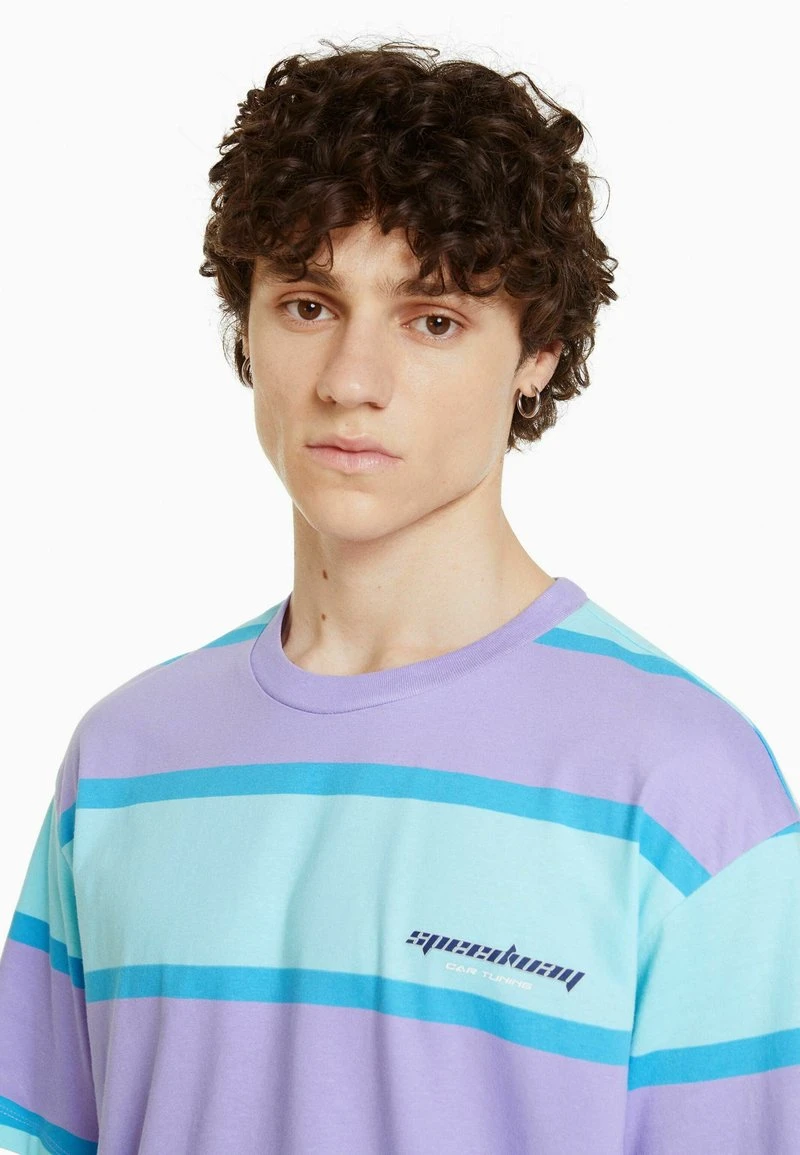 BERSHKA ‘90S STRIPED SHORT SLEEVE - T-Shirt Print - Mauve 6 BERSHKA ‘90S STRIPED SHORT SLEEVE - T-Shirt Print - Mauve – Bild 4