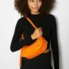 BERSHKA STUDDED - Umhängetasche - Orange