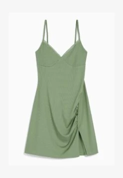 BERSHKA WITH BLONDE LACE DETAIL - Etuikleid - Khaki -Bershka Verkaufsgeschäft 86a866e546ec42ed8fc25390c74a225f