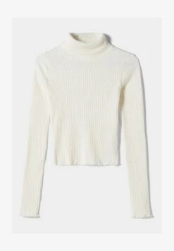 BERSHKA HIGH NECK - Strickpullover - Beige -Bershka Verkaufsgeschäft 88058bf2961646a4928511a20167e0fc
