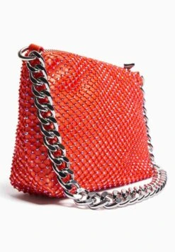 BERSHKA MESH CHAIN STRAP - Handtasche - Orange 12 BERSHKA MESH CHAIN STRAP - Handtasche - Orange -Bershka Verkaufsgeschäft 8875757e6cac4a3b83a1e0b9aac3b618