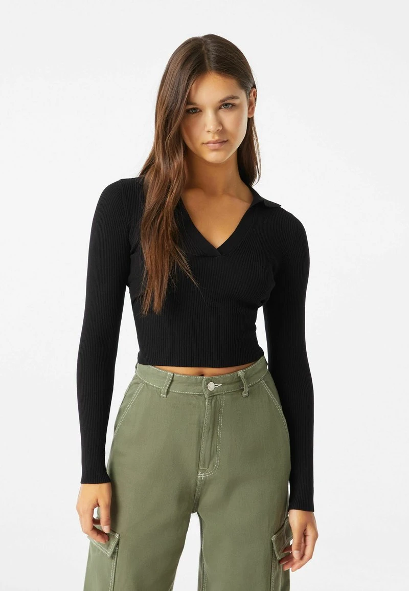 BERSHKA Poloshirt - Black 3 BERSHKA Poloshirt - Black