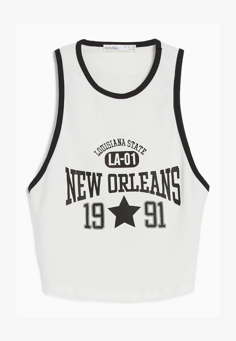 BERSHKA SLEEVELESS VARSITY OPEN BACK - Top - White 7 BERSHKA SLEEVELESS VARSITY OPEN BACK - Top - White – Bild 5