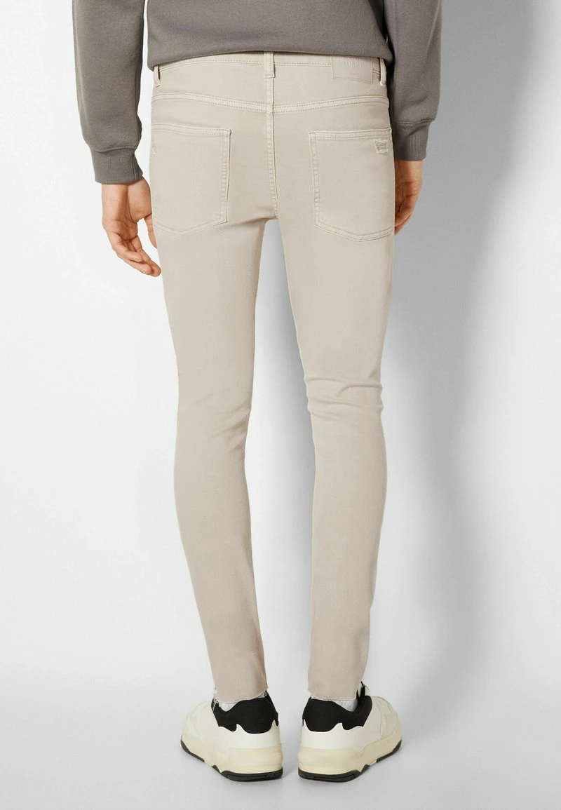 BERSHKA RIPPED - Jeans Slim Fit - Beige 4 BERSHKA RIPPED - Jeans Slim Fit - Beige – Bild 2