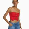 BERSHKA BUSTIER - Bluse - Red -Bershka Verkaufsgeschäft 8acbb407c44048db817c430d1c0a9a51