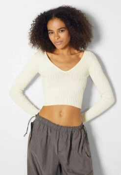 BERSHKA Strickpullover - Beige