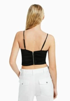 BERSHKA GATHERED WITH NECKLINE DETAIL - Top - Black 10 BERSHKA GATHERED WITH NECKLINE DETAIL - Top - Black -Bershka Verkaufsgeschäft 8b10d76ff2b04ea091132426208a4144