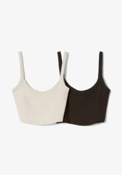 BERSHKA 2-PACK -CROPPED WITH WIDE STRAPS - Top - Offwhite/black 13 BERSHKA 2-PACK -CROPPED WITH WIDE STRAPS - Top - Offwhite/black -Bershka Verkaufsgeschäft 8b806fb15ed2400990ae1f8ed73da7ea