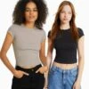 BERSHKA 2-PACK - T-Shirt Basic - Off-white -Bershka Verkaufsgeschäft 8c455878cceb4be98ac11a63d170f065