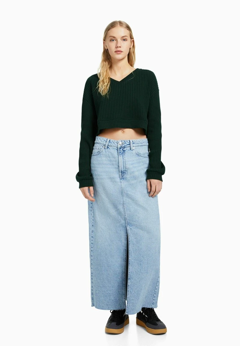 BERSHKA V-NECK - Strickpullover - Evergreen 4 BERSHKA V-NECK - Strickpullover - Evergreen – Bild 2